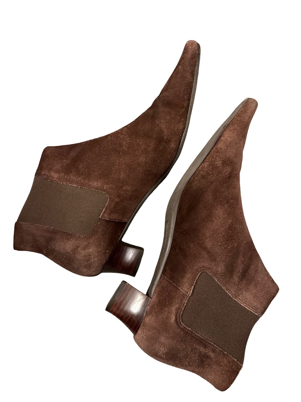 Unisa Brown Suede Pointed Quiet Luxurious Chelsea Ankle Boots Size 9